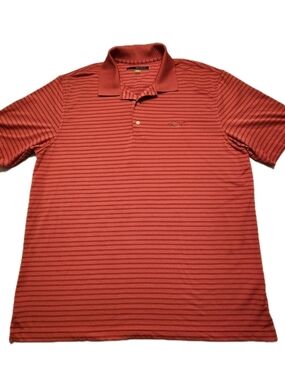 Greg Norman Collection PlayDry XL Men's Rust Striped Polo